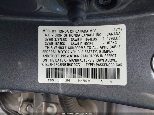2018 HONDA CIVIC 2HGFC2F58JH514077 Photo 8
