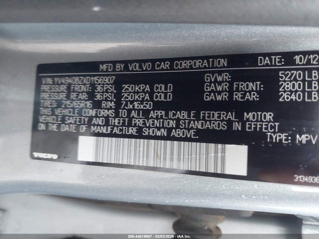 2013 VOLVO XC70 YV4940BZXD1156907 Photo 8
