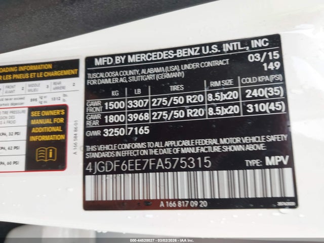 2015 MERCEDES-BENZ GL 450 4JGDF6EE7FA575315 Photo 8