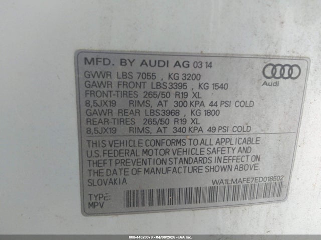 2014 AUDI Q7 WA1LMAFE7ED018502 Photo 8
