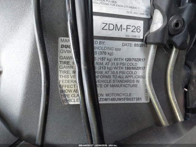 2015 DUCATI SUPERBIKE ZDM14BUW5FB027361 Photo 9