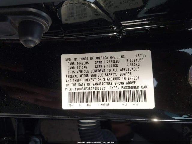 Acura TLX 2016 19UUB1F38GA005682 Image 9