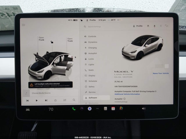 Aukcja sprzedaży 2022 Tesla Model Y Long Range Dual Motor All-wheel Drive, vin: 7SAYGDEE9NF540999, numer aukcji: 44520228
