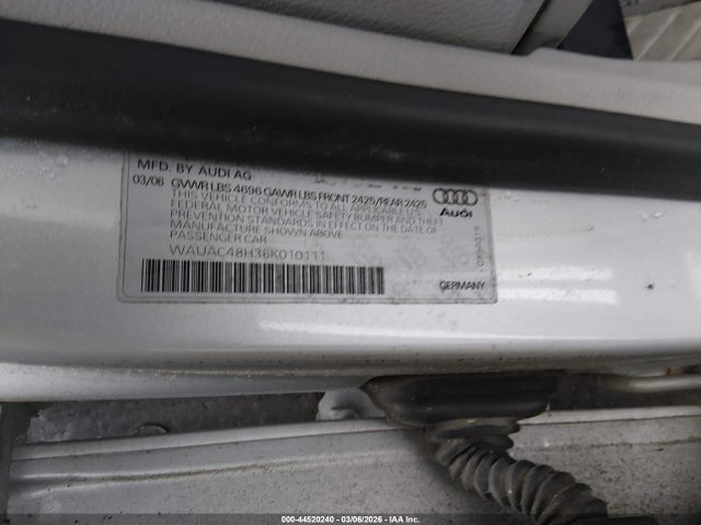2006 AUDI A4 WAUAC48H36K010111 Photo 8