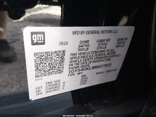 2024 CADILLAC ESCALADE 1GYS4GKL9RR277973 Photo 8