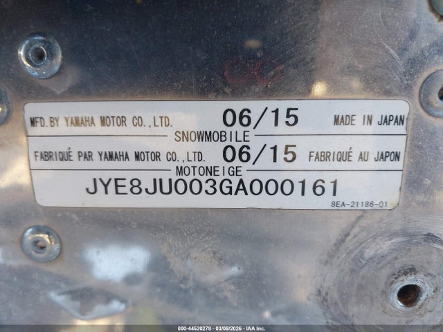 JYE8JU003GA000161 Yamaha Vector Rs