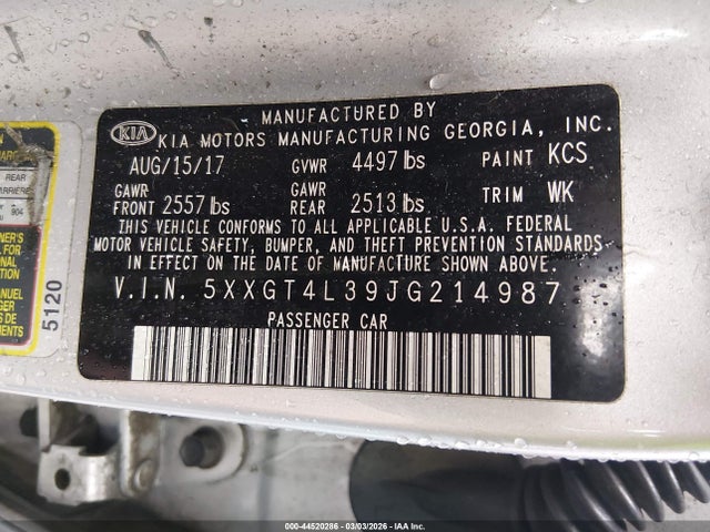 2018 KIA OPTIMA 5XXGT4L39JG214987 Photo 8