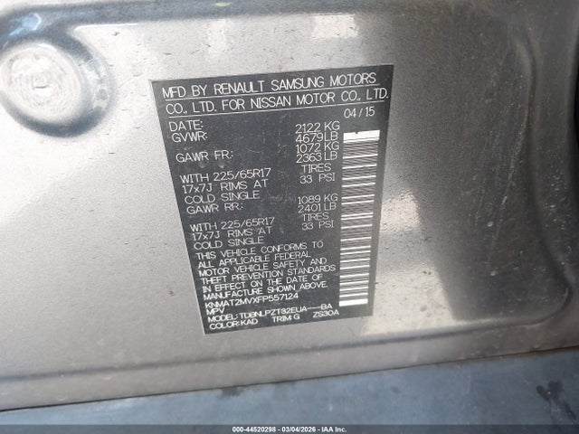 Nissan ROGUE S 2015 KNMAT2MVXFP557124 Image 9