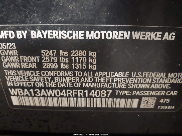 2024 BMW M440I GRAN COUPE WBA13AW04RFR14087 Photo 8