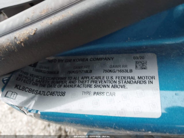 Chevrolet Spark Fwd Ls Automatic 2020 KL8CB6SA7LC467038 Image 9