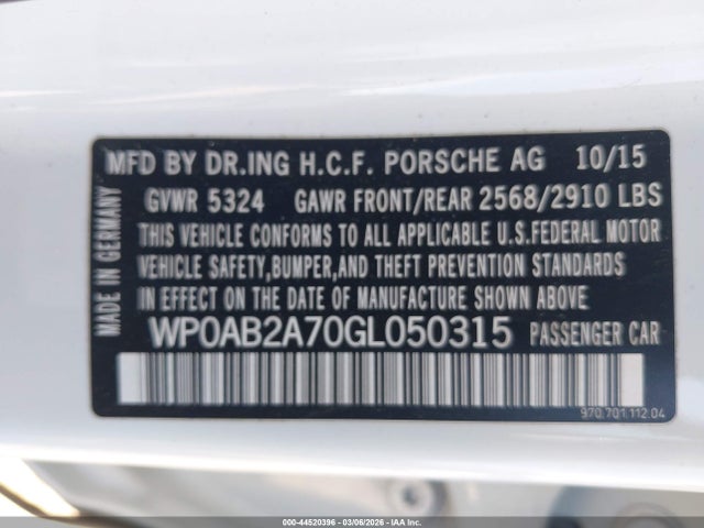 2016 PORSCHE PANAMERA WP0AB2A70GL050315 Photo 8