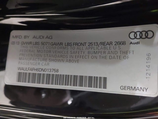 2013 AUDI A5 WAULFAFH6DN013758 Photo 8