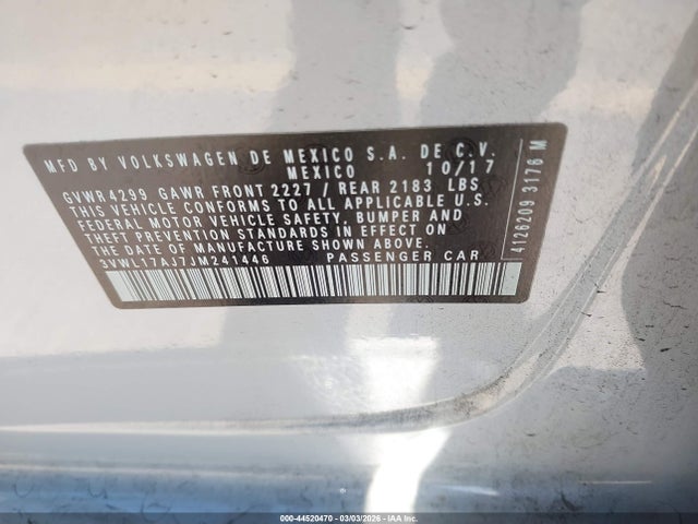3VWL17AJ7JM241446 Volkswagen Jetta 1.8t Sel