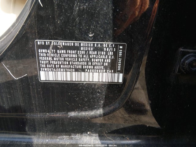 Aukcja sprzedaży 2014 Volkswagen Jetta 1.8t Se, vin: 3VWD07AJ3EM370426, numer aukcji: 44520478