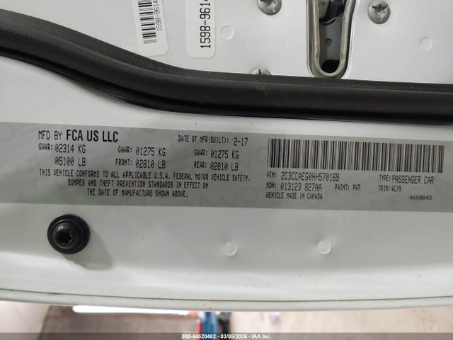 2017 Chrysler 300c მანქანა იყიდება აუქციონზე, vin: 2C3CCAEG0HH570169, აუქციონის ნომერი: 44520482
