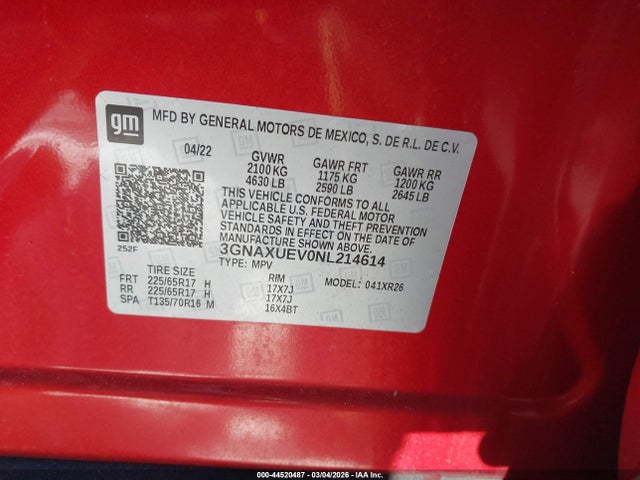 Chevrolet Equinox Awd Lt 2022 3GNAXUEV0NL214614 Image 9