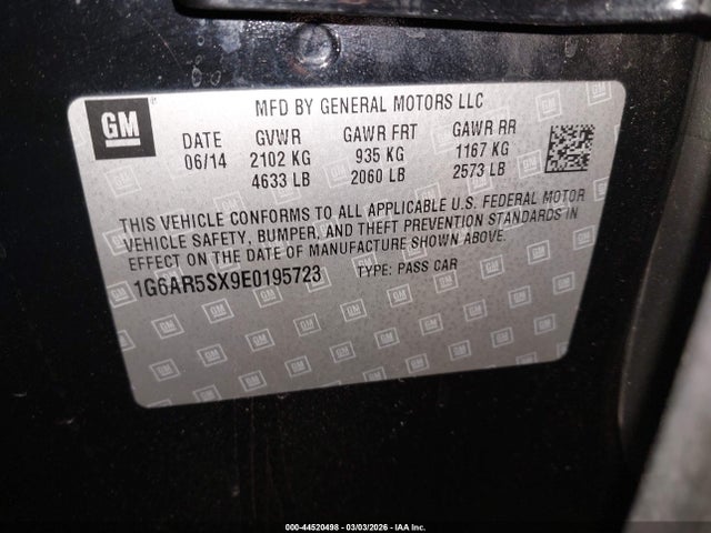 2014 CADILLAC CTS 1G6AR5SX9E0195723 Photo 8