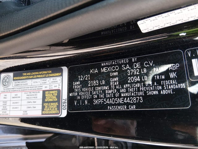 2022 KIA FORTE 3KPF54AD5NE442873 Photo 8