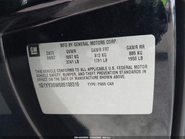 2008 CHEVROLET CORVETTE 1G1YY36W685108316 Photo 8