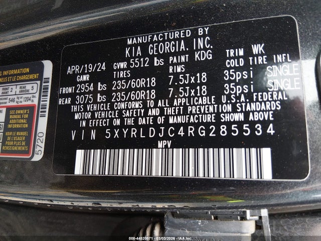 2024 KIA SORENTO 5XYRLDJC4RG285534 Photo 8