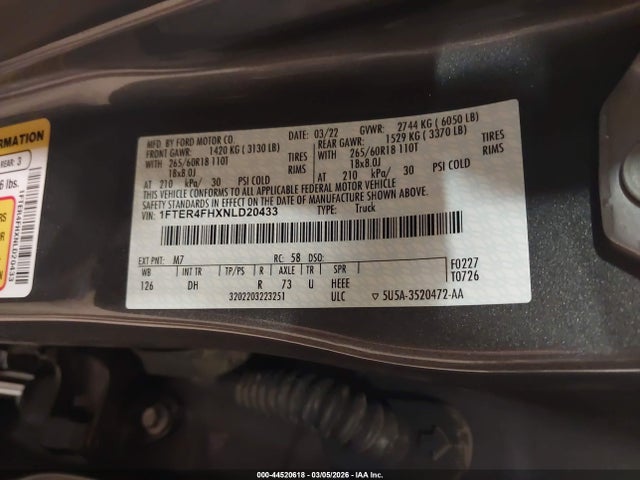 2022 FORD RANGER 1FTER4FHXNLD20433 Photo 8