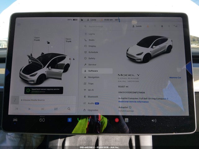 44520632 :رقم المزاد ، 5YJYGDEE2MF274608 vin ، 2021 Tesla Model Y Long Range Dual Motor All-wheel Drive مزاد بيع