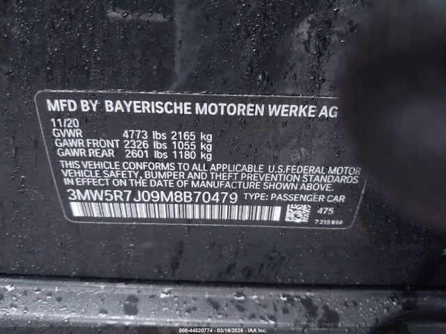 2021 BMW 330I 3MW5R7J09M8B70479 Photo 8