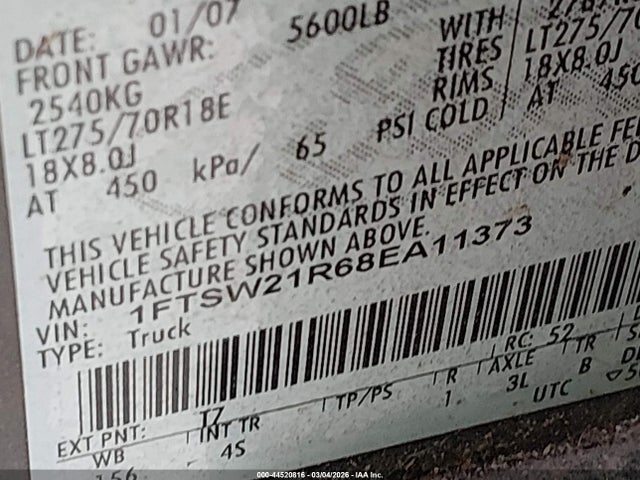 2008 FORD F-250 1FTSW21R68EA11373 Photo 8