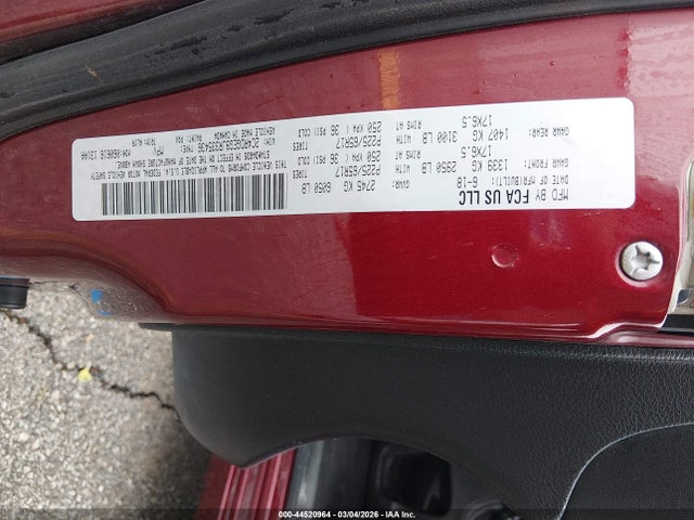 Продаж на аукціоні авто 2018 Dodge Grand Caravan Gt, vin: 2C4RDGEG9JR335436, номер лоту: 44520964