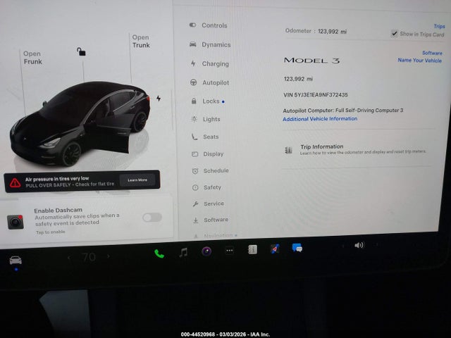 Aukcja sprzedaży 2022 Tesla Model 3 Rear-wheel Drive, vin: 5YJ3E1EA9NF372435, numer aukcji: 44520968
