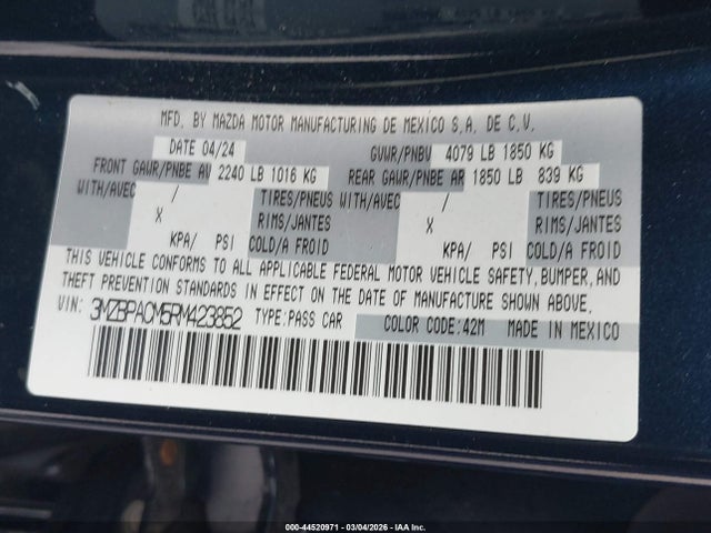 2024 MAZDA MAZDA3 3MZBPACM5RM423852 Photo 8
