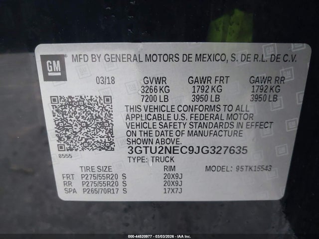 GMC Sierra 1500 Slt 2018 3GTU2NEC9JG327635 Image 9