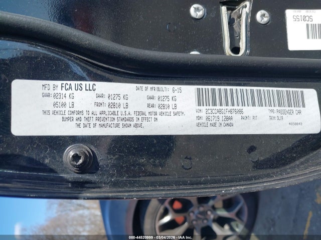 2015 Chrysler 300 300s მანქანა იყიდება აუქციონზე, vin: 2C3CCABG1FH876086, აუქციონის ნომერი: 44520999
