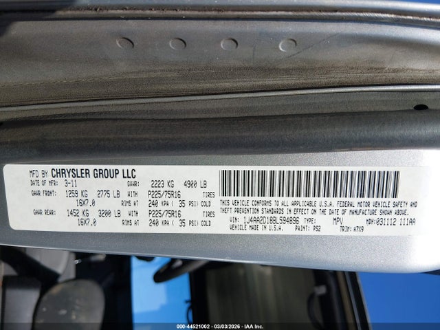 Продаж на аукціоні авто 2011 Jeep Wrangler Sport, vin: 1J4AA2D18BL594896, номер лоту: 44521002