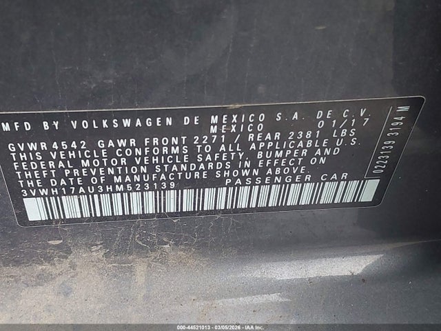 2017 VOLKSWAGEN GOLF ALLTRACK 3VWH17AU3HM523139 Photo 8