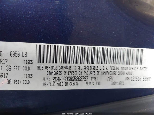 Dodge Grand Caravan Se 2016 2C4RDGBG8GR262797 Image 9