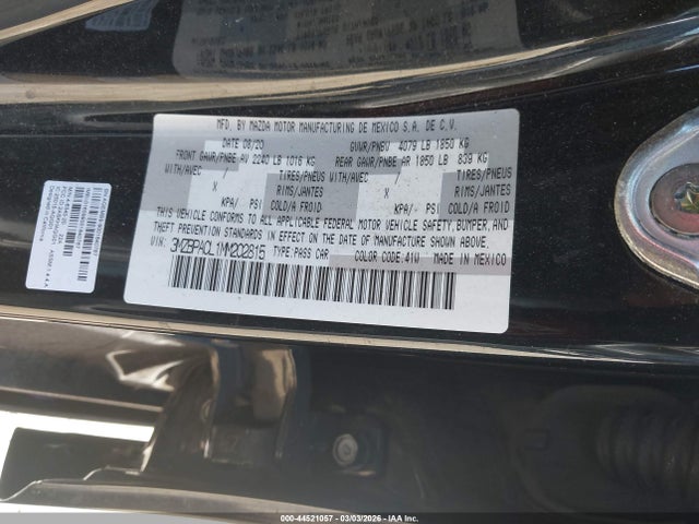 3MZBPACL1MM202815 Mazda Mazda3 Preferred