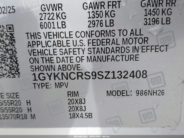 2025 CADILLAC XT5 1GYKNCRS9SZ132408 Photo 8