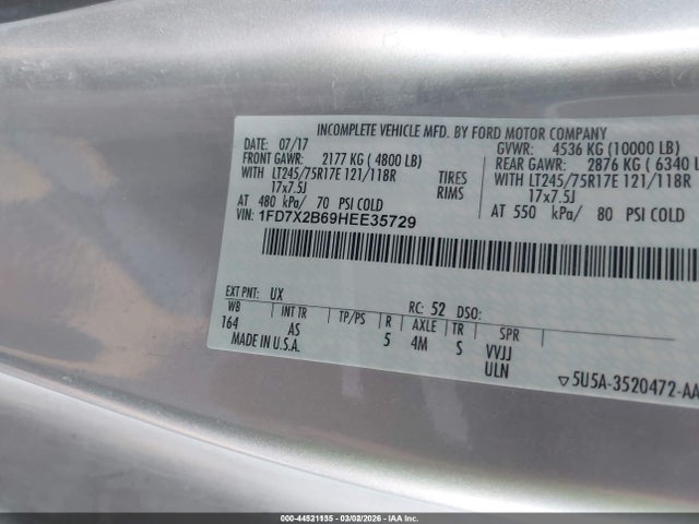 Ford F-250 Xl 2017 1FD7X2B69HEE35729 Image 9