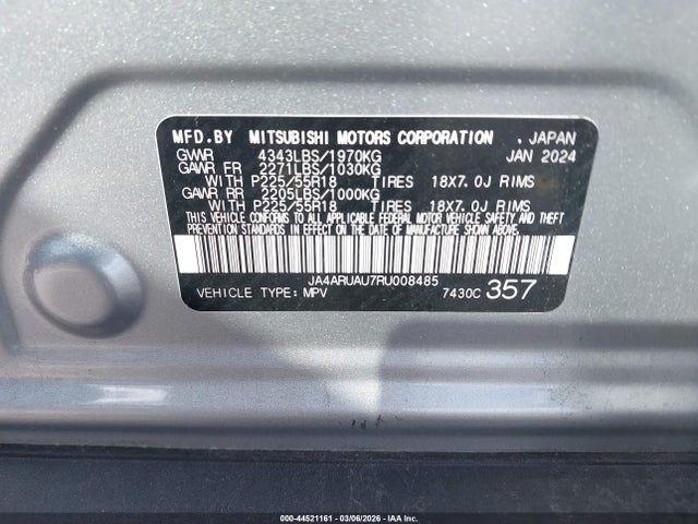 2024 MITSUBISHI OUTLANDER SPORT JA4ARUAU7RU008485 Photo 8