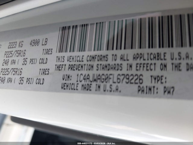 2015 JEEP WRANGLER 1C4AJWAG0FL679226 Photo 8