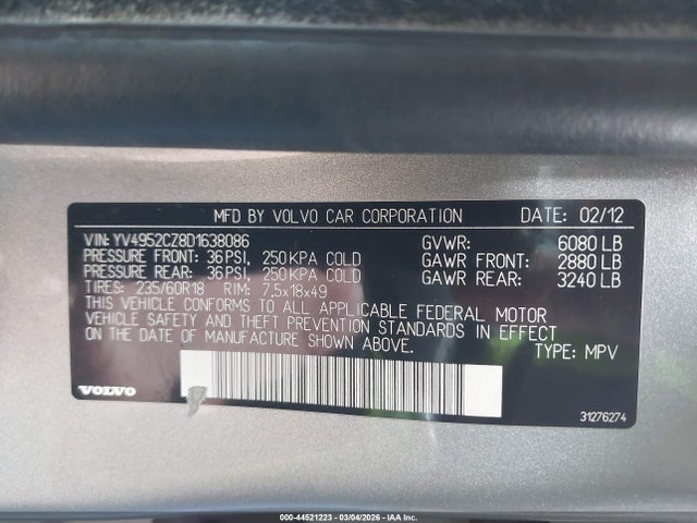 2013 VOLVO XC90 YV4952CZ8D1638086 Photo 8