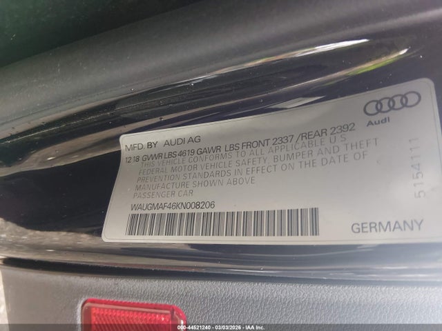 2019 AUDI A4 WAUGMAF46KN008206 Photo 8