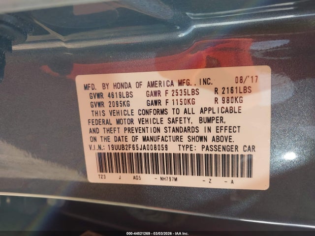 2018 ACURA TLX 19UUB2F65JA008059 Photo 8