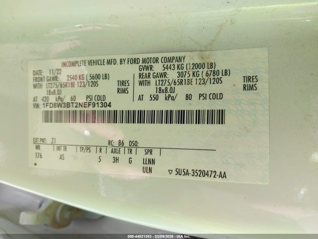 Ford F-350 Xl 2022 1FD8W3BT2NEF91304 Image 9