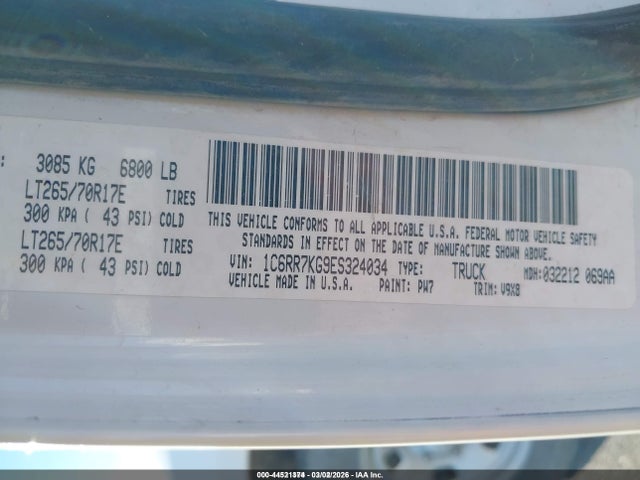 1C6RR7KG9ES324034 RAM 1500 Tradesman