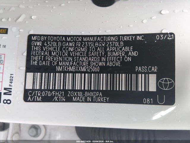 2021 TOYOTA C-HR NMTKHMBXXMR125060 Photo 8