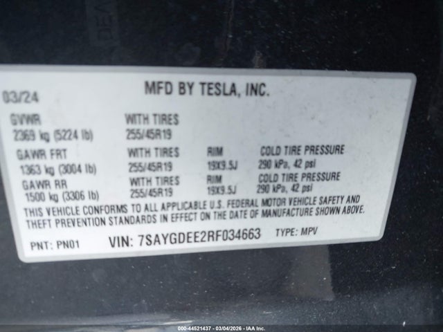 2024 TESLA MODEL Y 7SAYGDEE2RF034663 Photo 8