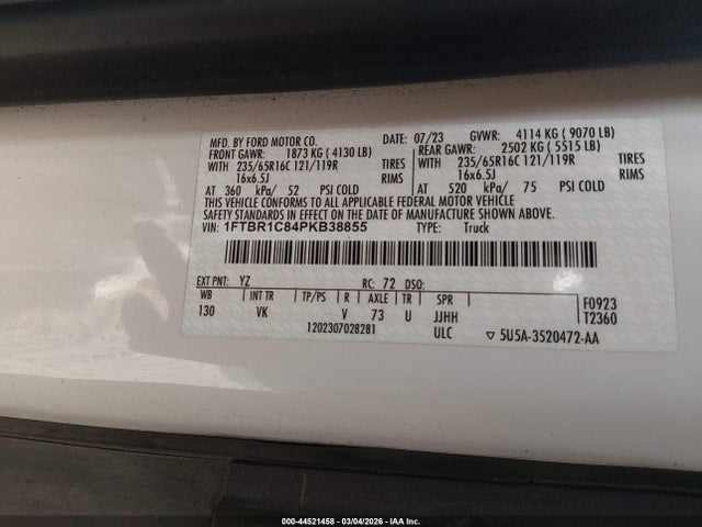 Ford Transit-250 2023 1FTBR1C84PKB38855 Image 9