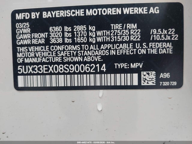 5UX33EX08S9006214 BMW X6 Xdrive40i